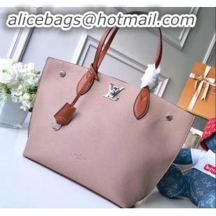 1:1 aaaaa Louis Vuitton Soft Calfskin Lockme Go Tote Bag M52408 Vison 2019