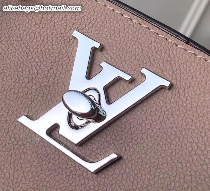 1:1 aaaaa Louis Vuitton Soft Calfskin Lockme Go Tote Bag M52408 Vison 2019