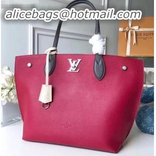 Good Product Louis Vuitton Soft Calfskin Lockme Go Tote Bag M52409 Lie de Vin 2019