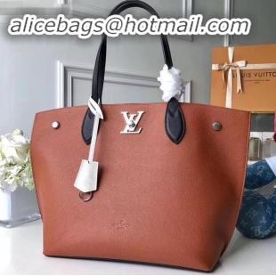 Good Quality Louis Vuitton Soft Calfskin Lockme Go Tote Bag M52617 Caramel 2019