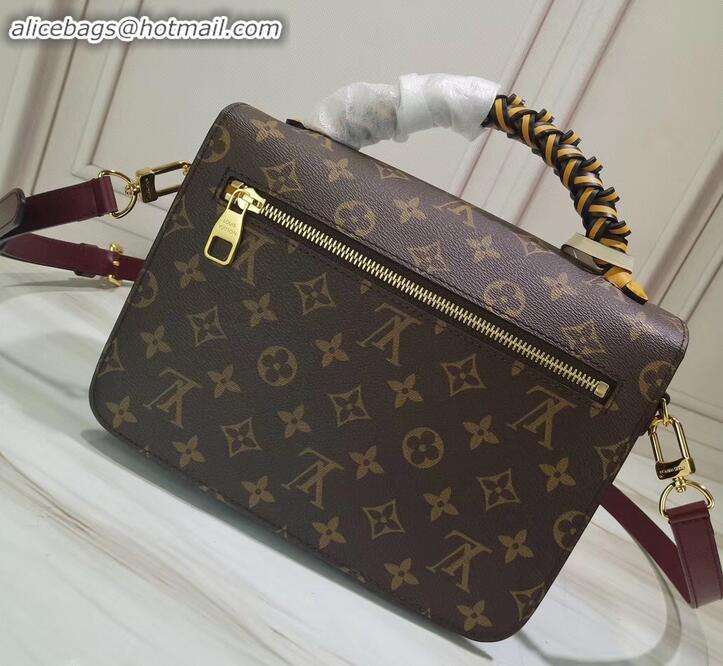 Luxury Louis Vuitton Braided Handle Monogram Canvas Pochette Metis Bag M44668 Yellow 2019