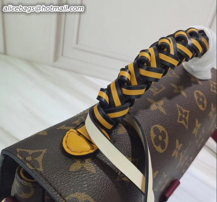 Luxury Louis Vuitton Braided Handle Monogram Canvas Pochette Metis Bag M44668 Yellow 2019