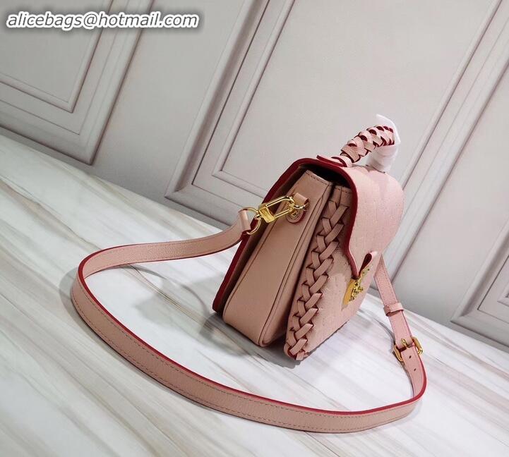 Stylish Louis Vuitton Braided Handle Monogram Empreinte Pochette Metis Bag M43942 Pink