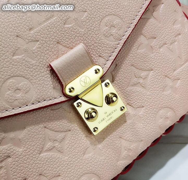 Stylish Louis Vuitton Braided Handle Monogram Empreinte Pochette Metis Bag M43942 Pink