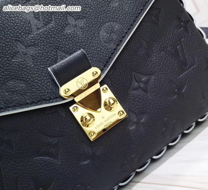 Charming Louis Vuitton Braided Handle Monogram Empreinte Pochette Metis Bag M43942 Black