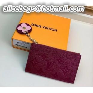 Hot Style Louis Vuitton Flower Monogram Empreinte Zipped Card Holder M68338 Raisin