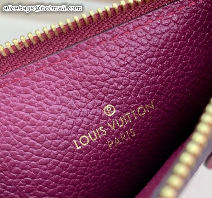 Hot Style Louis Vuitton Flower Monogram Empreinte Zipped Card Holder M68338 Raisin