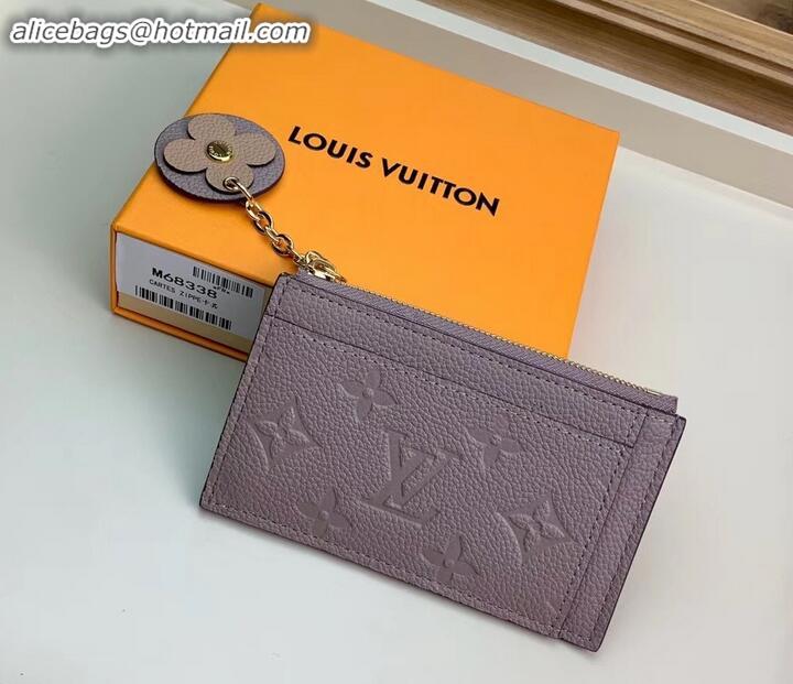 Sumptuous Louis Vuitton Flower Monogram Empreinte Zipped Card Holder M68338 Vison