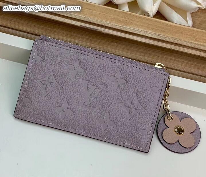 Sumptuous Louis Vuitton Flower Monogram Empreinte Zipped Card Holder M68338 Vison