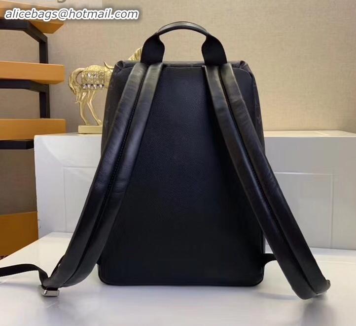 Fashion Louis Vuitton Monogram Canvas and Taiga Leather Discovery Backpack PM Bag M30230 Black 2019