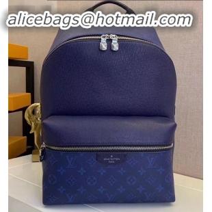 Cheap Louis Vuitton Monogram Canvas and Taiga Leather Discovery Backpack PM Bag M30229 Blue 2019