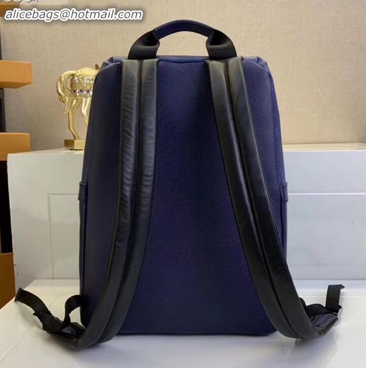 Cheap Louis Vuitton Monogram Canvas and Taiga Leather Discovery Backpack PM Bag M30229 Blue 2019