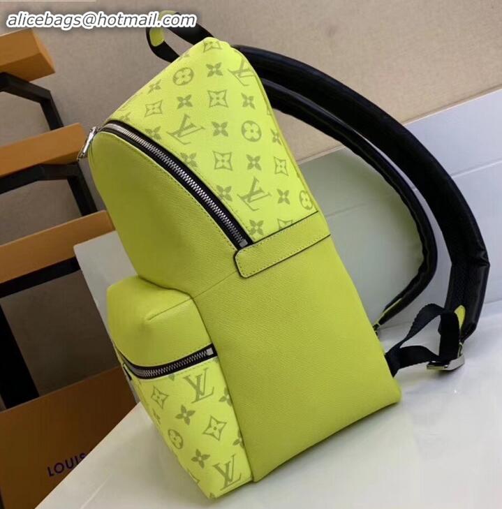 Classic Louis Vuitton Monogram Canvas and Taiga Leather Discovery Backpack PM Bag M30228 Yellow 2019