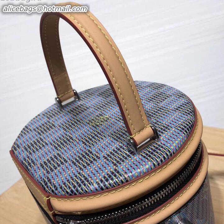 Luxury Cheap Louis Vuitton Monogram LV Pop Print Cannes Beauty Case Bucket Bag M55457 Blue 2019