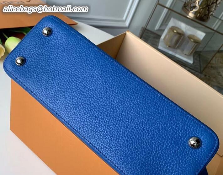 Unique Style Louis Vuitton Capucines PM Bag Braided Handle and Strap M55084 Blue