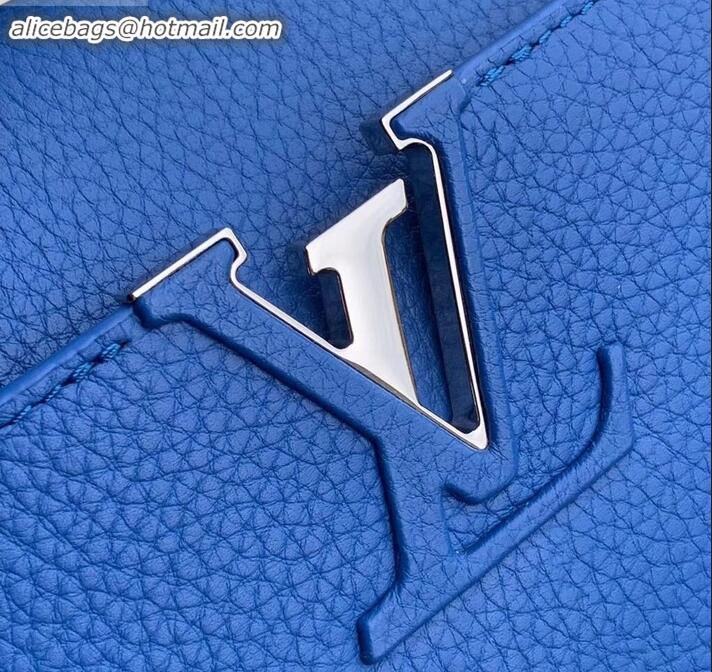 Unique Style Louis Vuitton Capucines PM Bag Braided Handle and Strap M55084 Blue