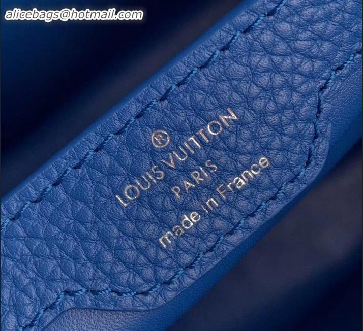 Unique Style Louis Vuitton Capucines PM Bag Braided Handle and Strap M55084 Blue