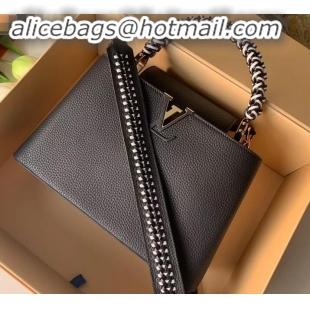 Best Product Louis Vuitton Capucines BB Bag Braided Handle and Strap M55236 Black 