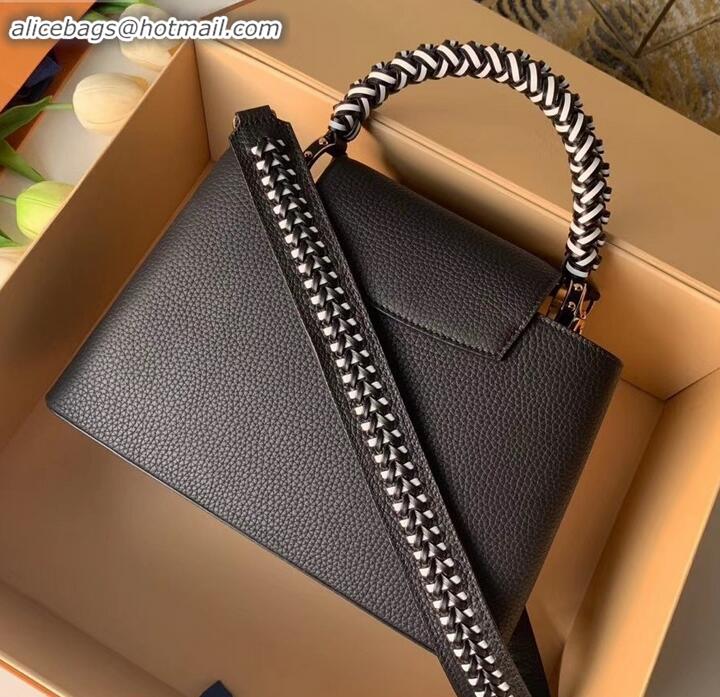 Best Product Louis Vuitton Capucines BB Bag Braided Handle and Strap M55236 Black 