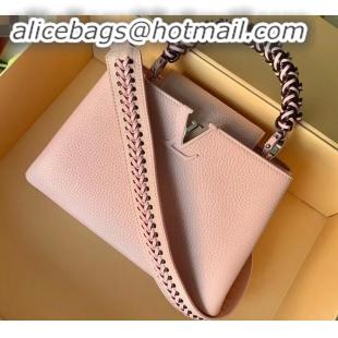 Best Price Louis Vuitton Capucines BB Bag Braided Handle and Strap M55236 Pink