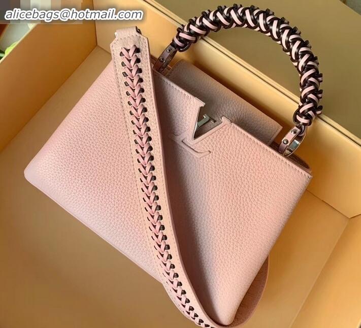 Best Price Louis Vuitton Capucines BB Bag Braided Handle and Strap M55236 Pink