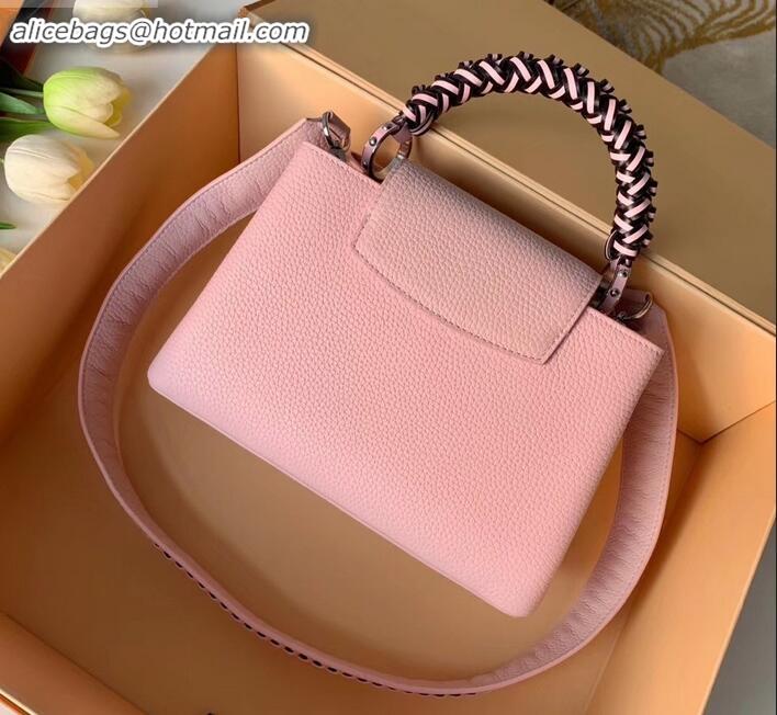 Best Price Louis Vuitton Capucines BB Bag Braided Handle and Strap M55236 Pink