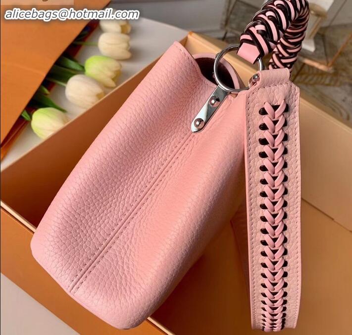 Best Price Louis Vuitton Capucines BB Bag Braided Handle and Strap M55236 Pink