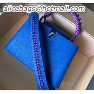 Good Product Louis Vuitton Capucines BB Bag Braided Handle and Strap M55236 Blue