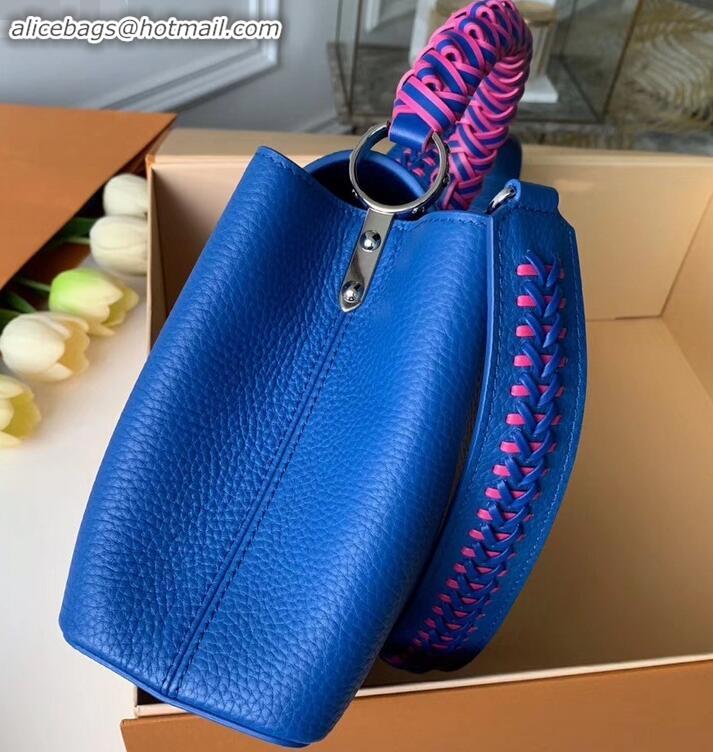 Good Product Louis Vuitton Capucines BB Bag Braided Handle and Strap M55236 Blue