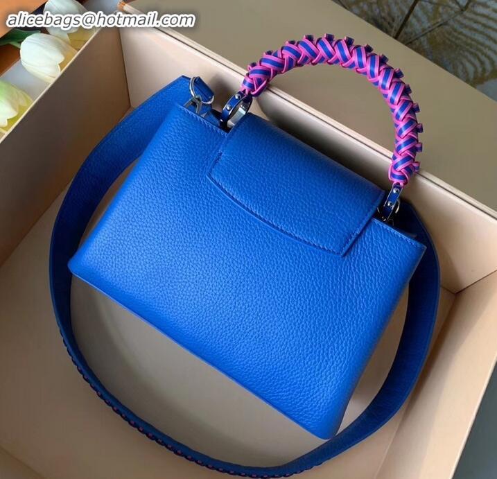 Good Product Louis Vuitton Capucines BB Bag Braided Handle and Strap M55236 Blue