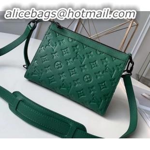 Shop Duplicate Louis Vuitton Monogram Empreinte Triangle Shaped Messenger Bag M54330 Green 2019