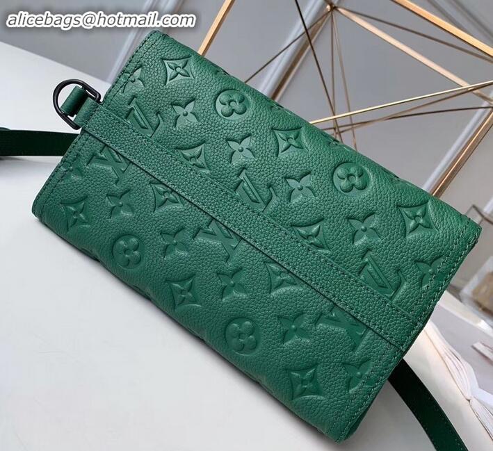 Shop Duplicate Louis Vuitton Monogram Empreinte Triangle Shaped Messenger Bag M54330 Green 2019