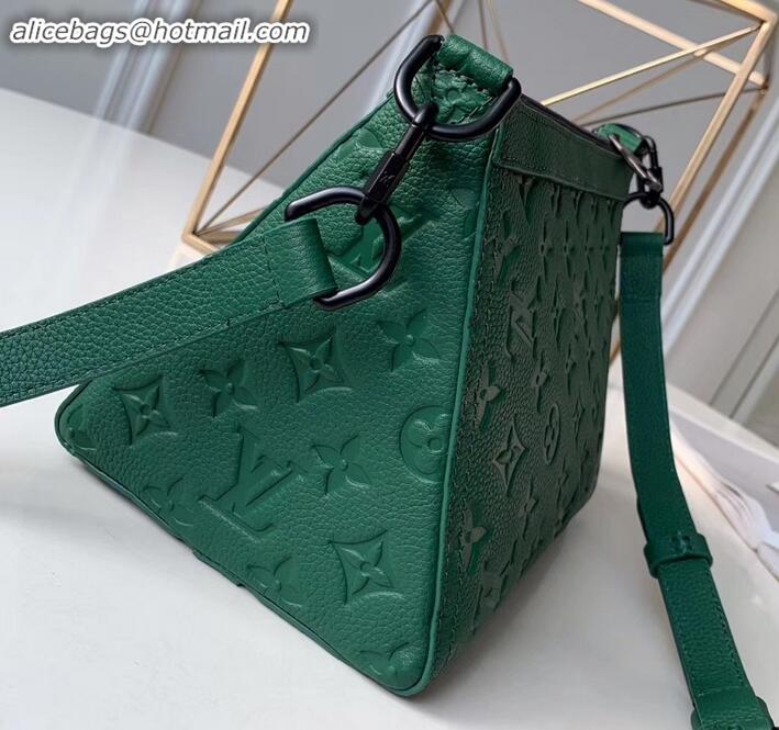 Shop Duplicate Louis Vuitton Monogram Empreinte Triangle Shaped Messenger Bag M54330 Green 2019