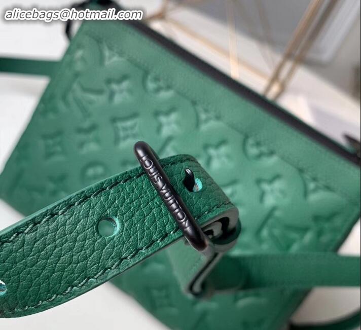 Shop Duplicate Louis Vuitton Monogram Empreinte Triangle Shaped Messenger Bag M54330 Green 2019