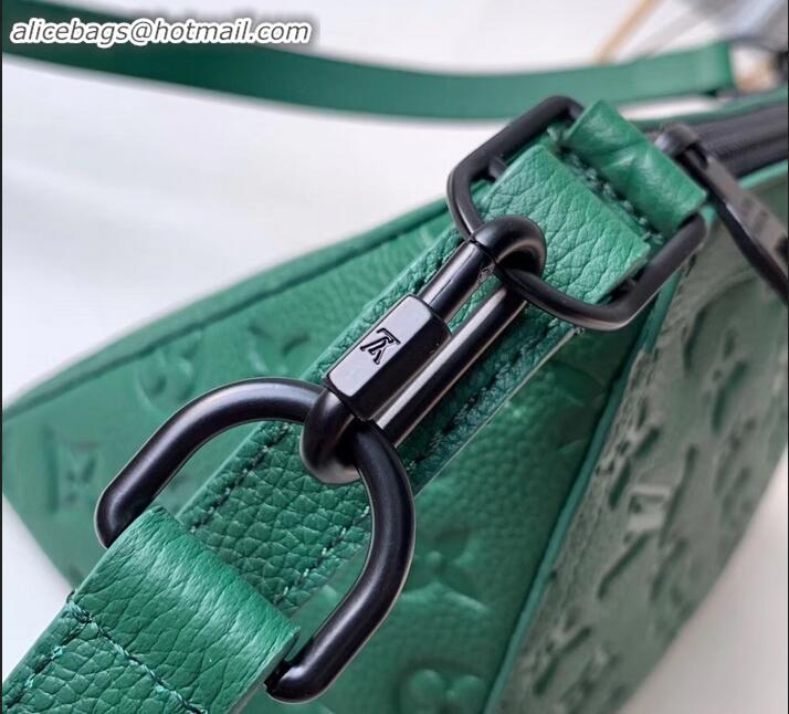 Shop Duplicate Louis Vuitton Monogram Empreinte Triangle Shaped Messenger Bag M54330 Green 2019