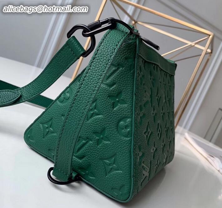 Shop Duplicate Louis Vuitton Monogram Empreinte Triangle Shaped Messenger Bag M54330 Green 2019