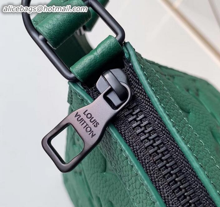 Shop Duplicate Louis Vuitton Monogram Empreinte Triangle Shaped Messenger Bag M54330 Green 2019