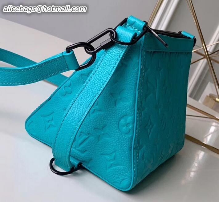 Sophisticated Louis Vuitton Monogram Empreinte Triangle Shaped Messenger Bag M54330 Turquoise 2019