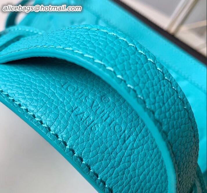 Sophisticated Louis Vuitton Monogram Empreinte Triangle Shaped Messenger Bag M54330 Turquoise 2019