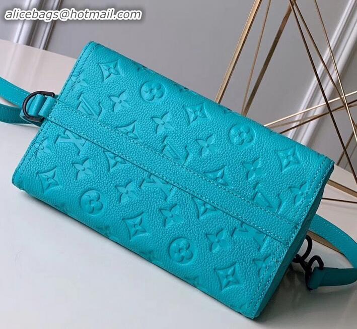 Sophisticated Louis Vuitton Monogram Empreinte Triangle Shaped Messenger Bag M54330 Turquoise 2019