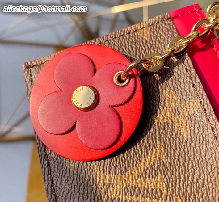 Low Price Louis Vuitton Flower Monogram Canvas Zipped Card Holder M67494 Red 2019