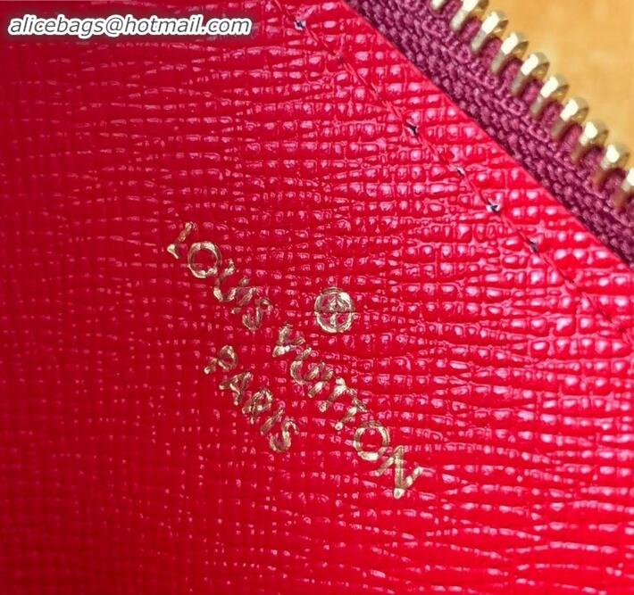 Low Price Louis Vuitton Flower Monogram Canvas Zipped Card Holder M67494 Red 2019