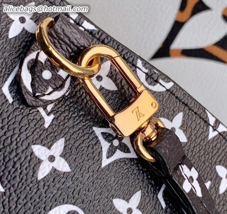 Discount Louis Vuitton Animal Prints Monogram Canvas Neverfull MM Tote Bag M44716 White/Brown 2019