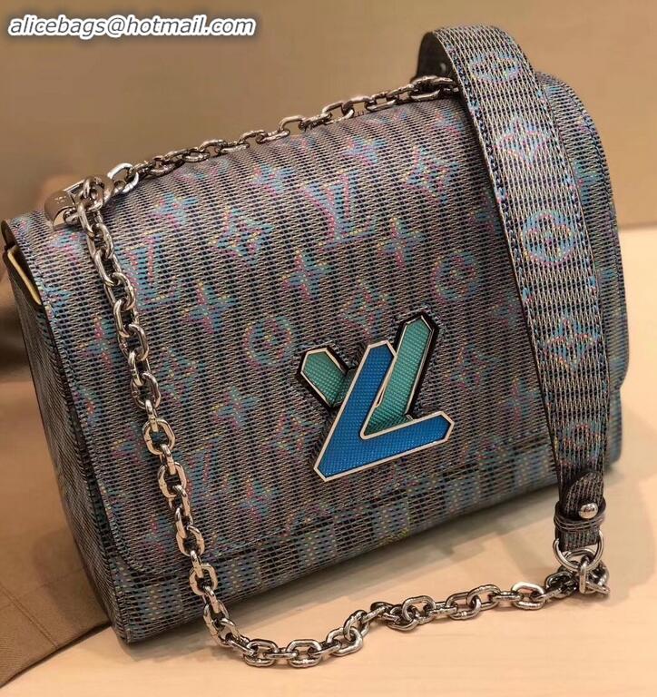 Good Quality Louis Vuitton Monogram LV Pop Print Twist MM Bag M55480 Blue 2019