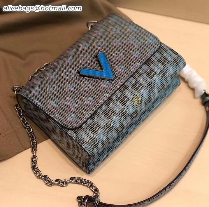 Good Quality Louis Vuitton Monogram LV Pop Print Twist MM Bag M55480 Blue 2019