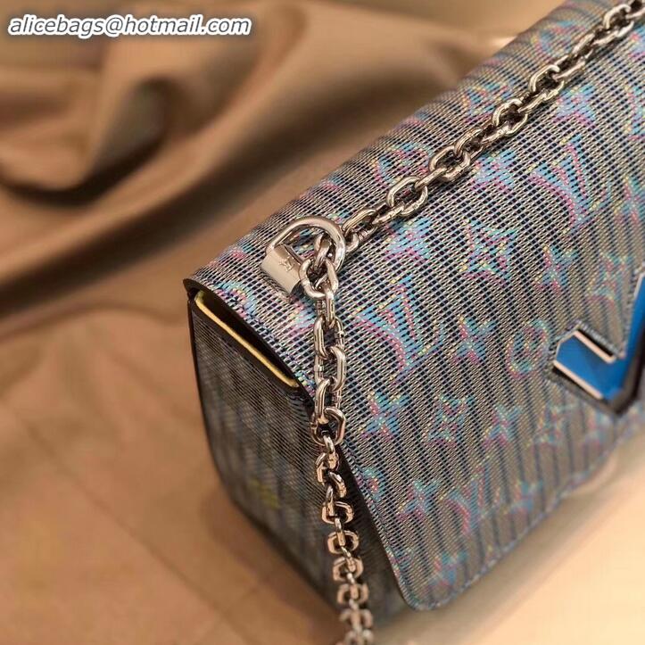 Good Quality Louis Vuitton Monogram LV Pop Print Twist MM Bag M55480 Blue 2019