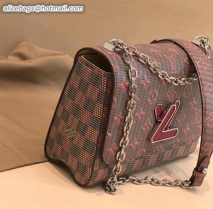 Stylish Louis Vuitton Monogram LV Pop Print Twist MM Bag M55480 Pink 2019