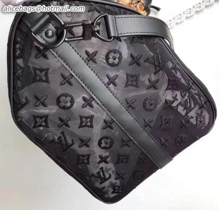 Discount Louis Vuitton Keepall Bandoulière 50 Bag M53971 Black Mesh 2019