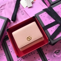 Fashion Gucci GG Marmont card case 474746 pink