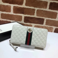 Most Popular Gucci Leather zip around wallet with Double G 536450 white